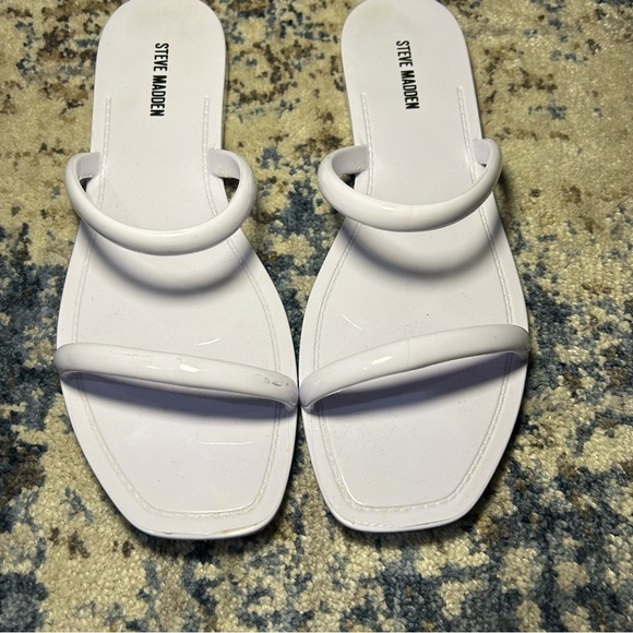 Steve Madden White Pike Jelly Strappy Slip-On Flip-Flops Size 7 - Picture 5 of 11